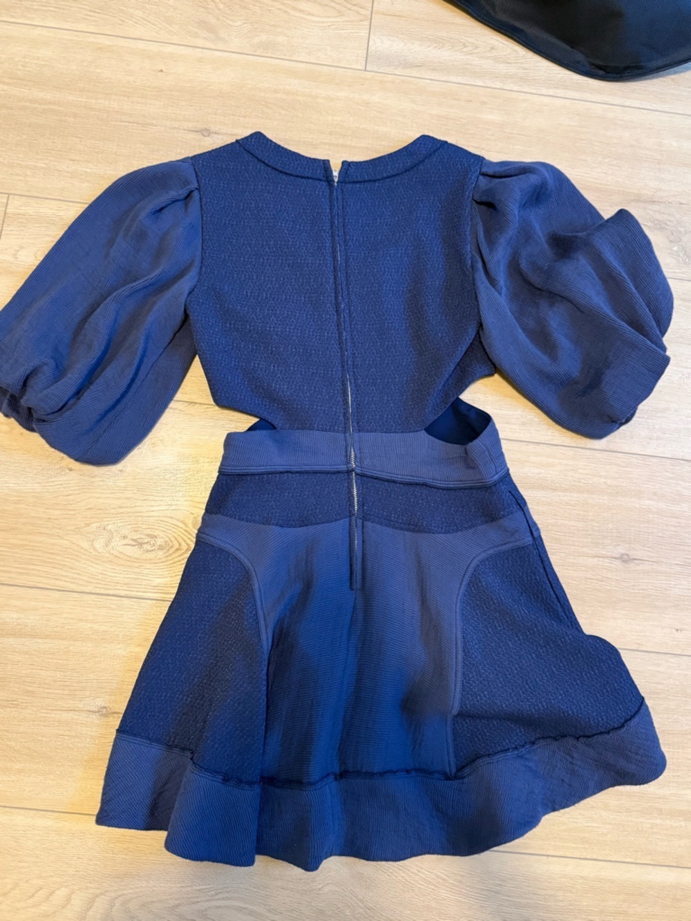 Jonathan Simkhai Navy Puff-Sleeve Mini Dress - Picture 4 of 5